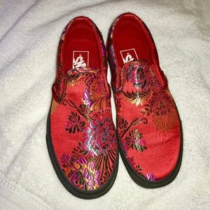 Vans Red Festival Satin Womens 6.5, Mens 5 NWOB